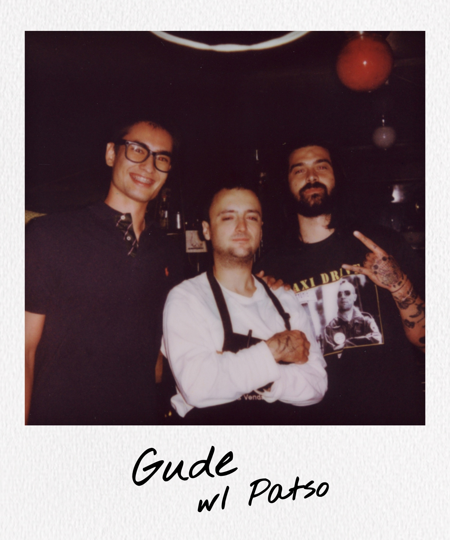 polaroid of boris with Patso Dimitrov at Gude, Sofia